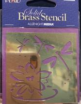 Plaid Brass Stencil Dragonfly Dragonflies Flowers 5713S New - £6.72 GBP