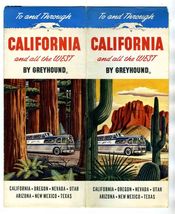 To &amp; Through California and All the West by Greyhound Brochure &amp; Map 1956 - $21.75