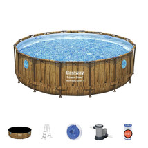 Bestway Power Steel Swim Vista 16&#39; x 48&quot; Round Above Ground Swimming Poo... - £856.10 GBP