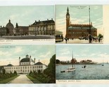 4 Undivided Back Copenhagen Denmark Postcards Harbour City Hall Marble C... - $17.82