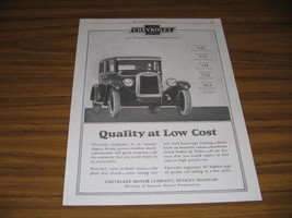 1925 Print Ad Chevrolet Cars Quality at Low Cost - $14.01