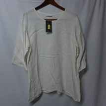 NEW Bryn Walker Small White Linen Aida Tunic Made in USA Shirt Blouse Top - £46.99 GBP