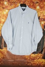 Ralph Lauren Men&#39;s Shirt Size 15.5 32/33 Yarmouth Blue Button Down Cotton Stripe - £10.90 GBP
