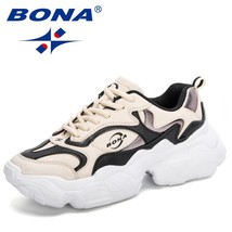 BONA 2020 New Arrival Platform Trendy Sneakers Ladies Leather Shoes Casual Sport - £58.86 GBP