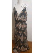MAHINA Black Geometric Print Sleeveless Crepe Long Maxi Dress Size Small - $459.79 MXN