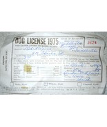 Vintage 1975 Dog License  State Of Michigan Barry County - $3.99
