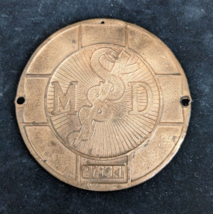 1925 M.D. Medical Doctor 3.5&quot; Brass Medallion Emblem ~ License No. 27111... - £51.11 GBP