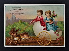 1880 Antique Hepkins Lebanon Pa Grocer Trade Card Ad Anthropomorphic Rabbit - £25.84 GBP