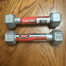 Athletic Works Two 3 lb Dumbells Hand Weights Cast Iron Weight Train Hom... - $9.90