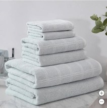 VCNY Home Bath Towels Hand Towels Washcloths Blue 6-Piece Cotton 600 GSM - $68.99