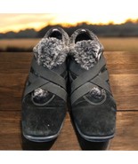 Stuart Weitzman Black suede Gray sherpa lined flats Women’s Size 9.5 - $81.25 CAD