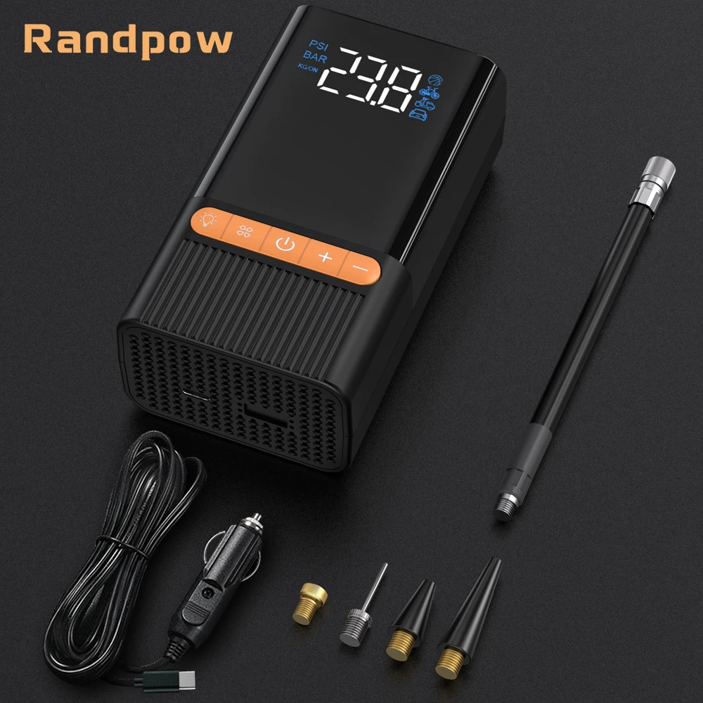 Randpow Portable Wired Tire Electric Inflator 12v Car Compressor For Motorcycles - £114.06 GBP
