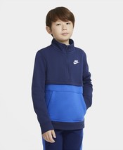 Nike Big Boys Sports Club Half Zip Fleece Sweatshirt,Midnight Navy/Game,... - $39.60