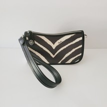 Coach CM514 Zebra Print Leather Swinger 20 Mini Handbag Wristlet Black White - £119.39 GBP
