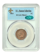 1861 1C PCGS/CAC PR64+ ex: D.L. Hansen - £3,704.35 GBP