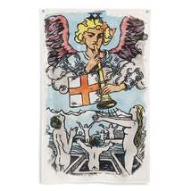 Decorative Wall Tapestry Of The Judgement Tarot Card | Esoteric Watercolor Art F - £13.82 GBP