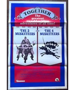 THE 3 MUSKETEERS &amp; THE 4 MUSKETEERS (1975) Combo Tri-Folded One-Sheet Po... - $1,399.20 MXN