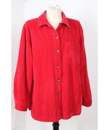 LL Bean LP Red Comfort Corduroy Big Shirt Jac Jacket Flannel Lined 279408 - £24.01 GBP