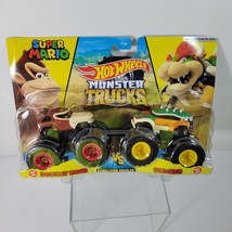Hot Wheels Monster Trucks Donkey Kong vs Bowser Demolition Doubles Diecast - $20.56