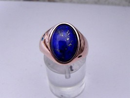 AAAA Lapis Lazuli 14x10mm 14K or 18K Rose gold Man&#39;s Ring 10 grams - £812.59 GBP