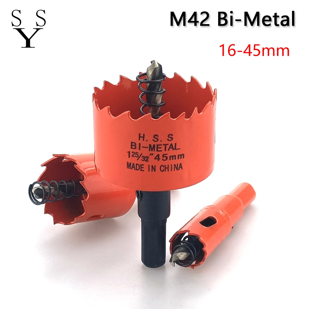 1Pcs 16-45mm M42 Bi- Hole Saw HSS Drill Bits Drilling Crown for   Aluminum Stain - £41.00 GBP