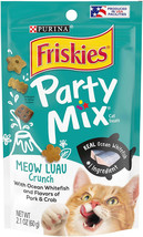 Friskies Party Mix Crunch Treats Meow Luau - Ocean Whitefish, Pork, and Crab Fla - £3.83 GBP+
