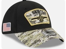 N Orleans Saints New Era 39Thirty NFL 2021 Salute To Service Stretch Fit Cap M/L - £17.87 GBP