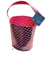 Happy Easter Fabric Style Mermaid Basket Vinyl Pink W/Handle 7in X 7in - £9.49 GBP