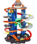 Hot Wheels City Robo T-Rex Ultimate Garage Multi-Level Park 100 Plus 1:6... - $299.99