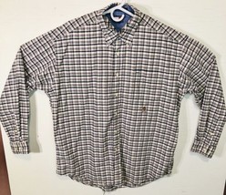 TOMMY HILFIGER: Men’s long sleeve plaid Shirt size XL White, Black Blue - £7.79 GBP