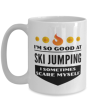 Funny Coffee Mug for Ski Jumping Sports Fans - 15 oz Tea Cup For Friends  - $14.95