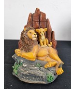 Vintage Disney Parks Animal Kingdom Lion And Cub On Rocks Figurine - $555.05 MXN