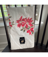 NOS NIP Vintage 60s 70s Paper Tablecloth Poinsetta 96” x 54” - $18.00