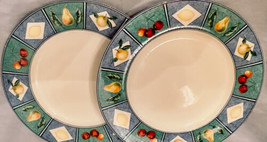 Mikasa Ultima Dinner Plates Fruit Mural Porcelain (2) 10-5/8&quot; - £31.17 GBP