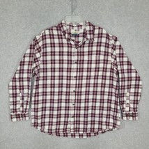 Magellan Outdoor Men&#39;s Flannel Shirt Long Sleeve XL Red White Plaid - $12.36