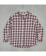 Magellan Outdoor Men&#39;s Flannel Shirt Long Sleeve XL Red White Plaid - $12.36