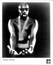 Isaac Hayes cool pose barechested wearing chain necklace 8x10 inch photo - $14.99