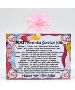 40th Birthday Survival Kit (Pink) - Fun Novelty Keepsake Gift & Card All In One - $7.93