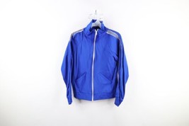 Vtg 70s Streetwear Womens Small Striped Full Zip Warm Up Soccer Track Jacket USA - £35.68 GBP