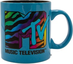 MTV MUSIC TELEVISION Logo Blue Ceramic Mug 20oz Viacom Licensed NEW - $21.46