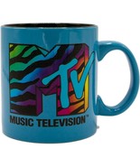 MTV MUSIC TELEVISION Logo Blue Ceramic Mug 20oz Viacom Licensed NEW - £17.00 GBP