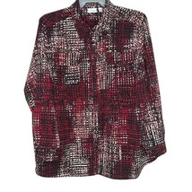 Kim Rogers Womens Blouse Size 3X Long Sleeve Button Front Collared Maroon - £10.96 GBP