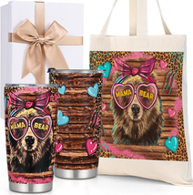 Mothers Day Gifts for Mom from Daughter Son, Mama Bear Tumbler &amp; Tote Ba... - £30.54 GBP