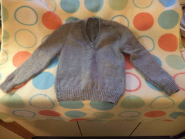 Stunning Boys Double Knit V Neck Jumper Hand Knitted by my wife Yvonne. - £11.82 GBP