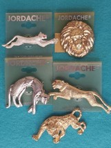 5 Vintage Brooch Pins big Cats Lion Leopard Cheetah Jordache - £30.28 GBP