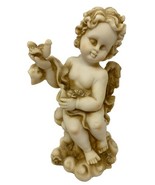 Vintage Resin Cherub Holding Bird Figurine 5&quot; - €12,26 EUR