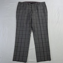Paisley &amp; Gray 36 x 32 Gray Plaid Wool Blend Slim Mens Dress Pants - £19.63 GBP