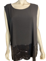 NWT Calvin Klein Women&#39;s Sleeveless Knit Tank With Sequins Black 3X - £30.36 GBP