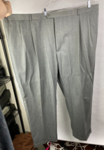 Joseph &amp; Feiss 58x32 Mens Solid Gray Wool Chino Dress Pants Straight Leg Pleated - £20.00 GBP