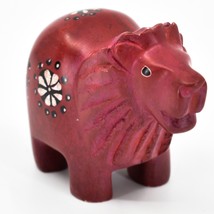 Tabaka Chigware Red Lion Hand Carved Kisii Soapstone Figurine Made in Kenya - £7.90 GBP